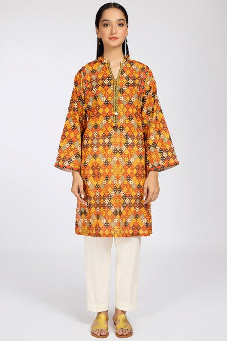 Multi-Coloured Printed Khaddar Shirt