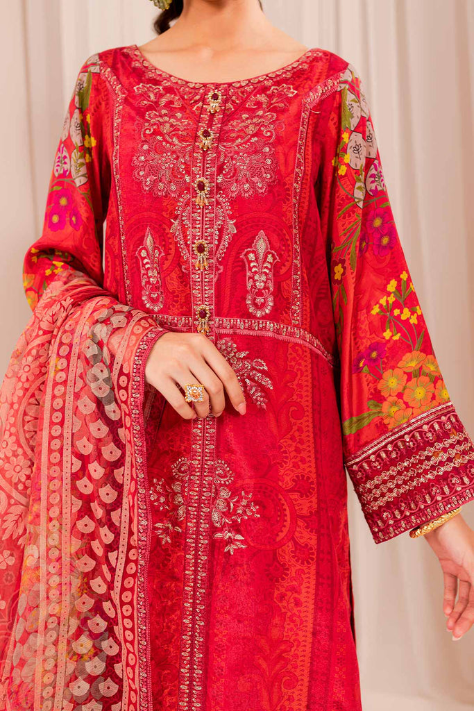 Red Unstitched Silk