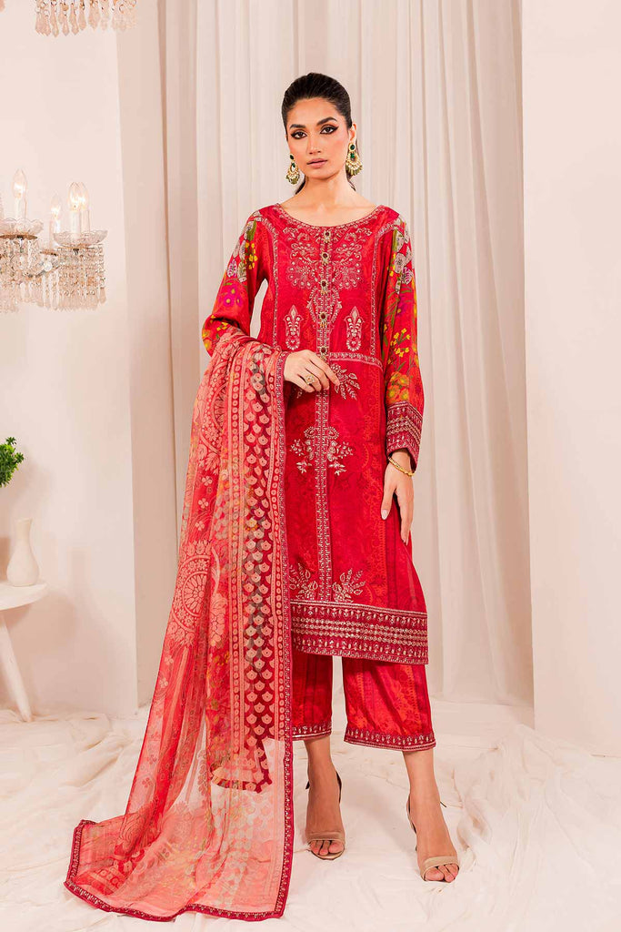 Red Unstitched Silk