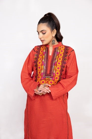 Needle Craft Embroidered Shirt And Trouser