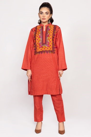 Needle Craft Embroidered Shirt And Trouser