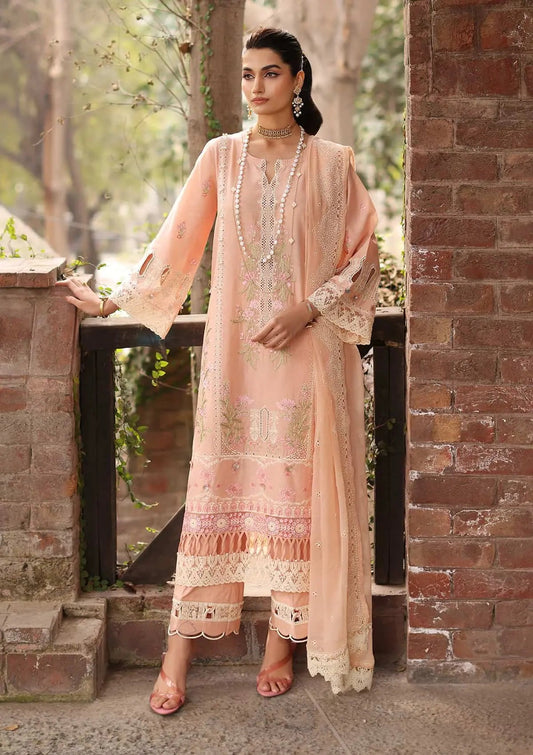 Light Pink Semi-stitched embroidery Suit