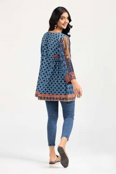 Blue Karandi Digitial Printed Shirt