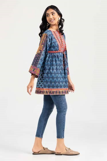 Blue Karandi Digitial Printed Shirt