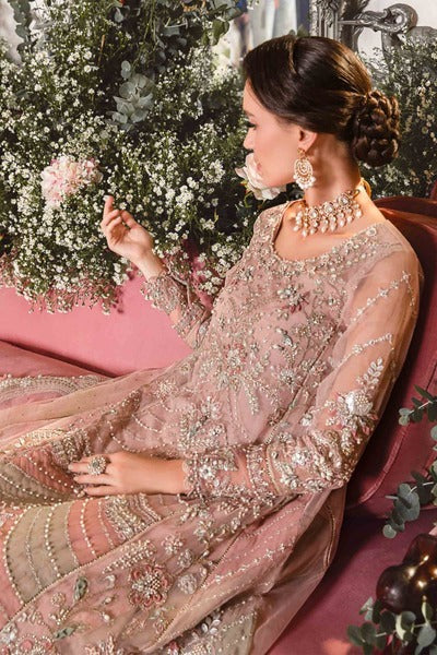 Light Pink Unstitched Embroidered wedding outfit