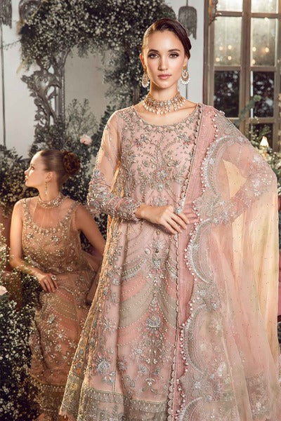 Light Pink Unstitched Embroidered wedding outfit