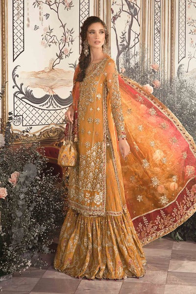 Yellow Unstitched Embroidered wedding outfit