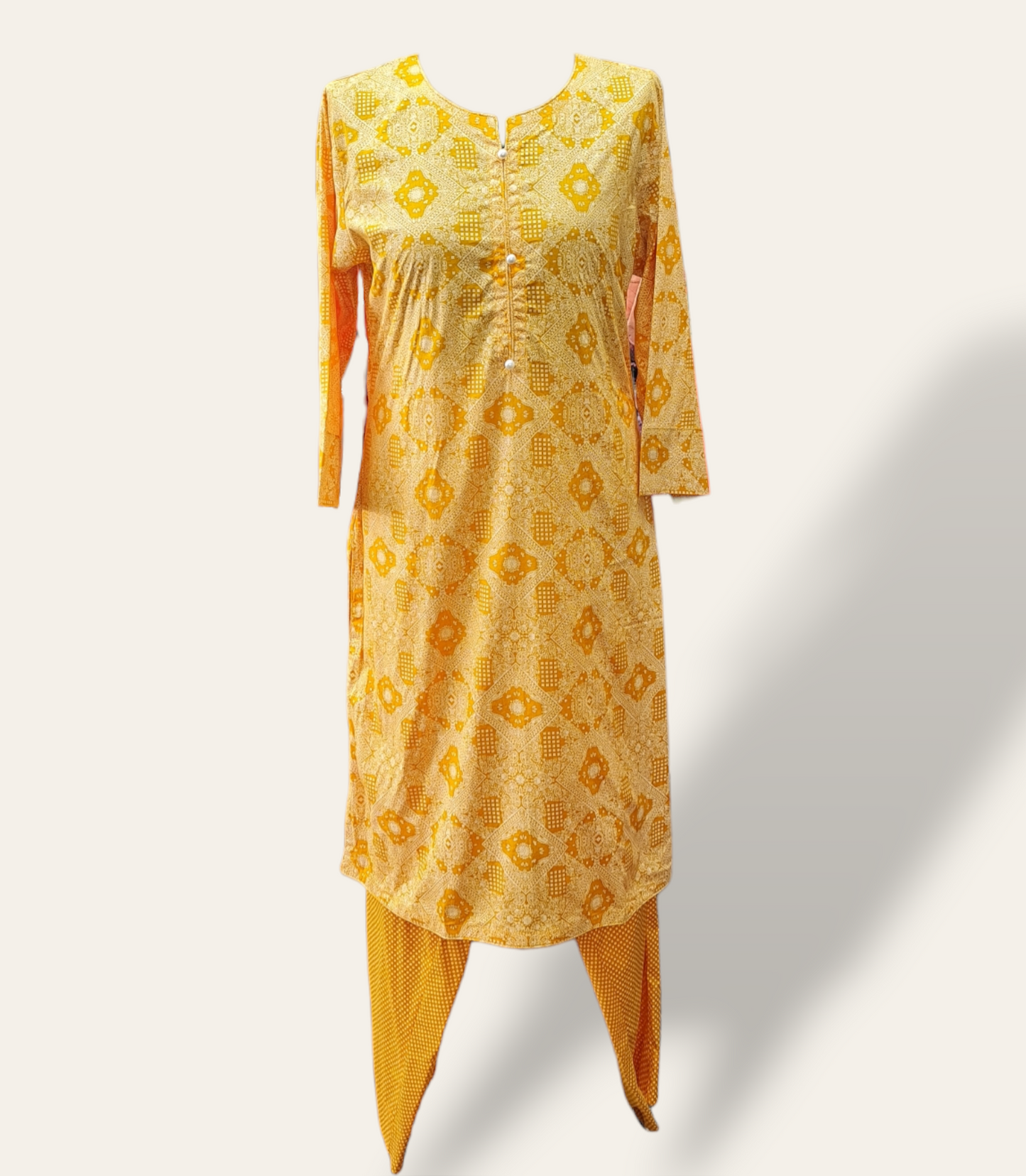 Yellow Digital printed 2 Piece Suit