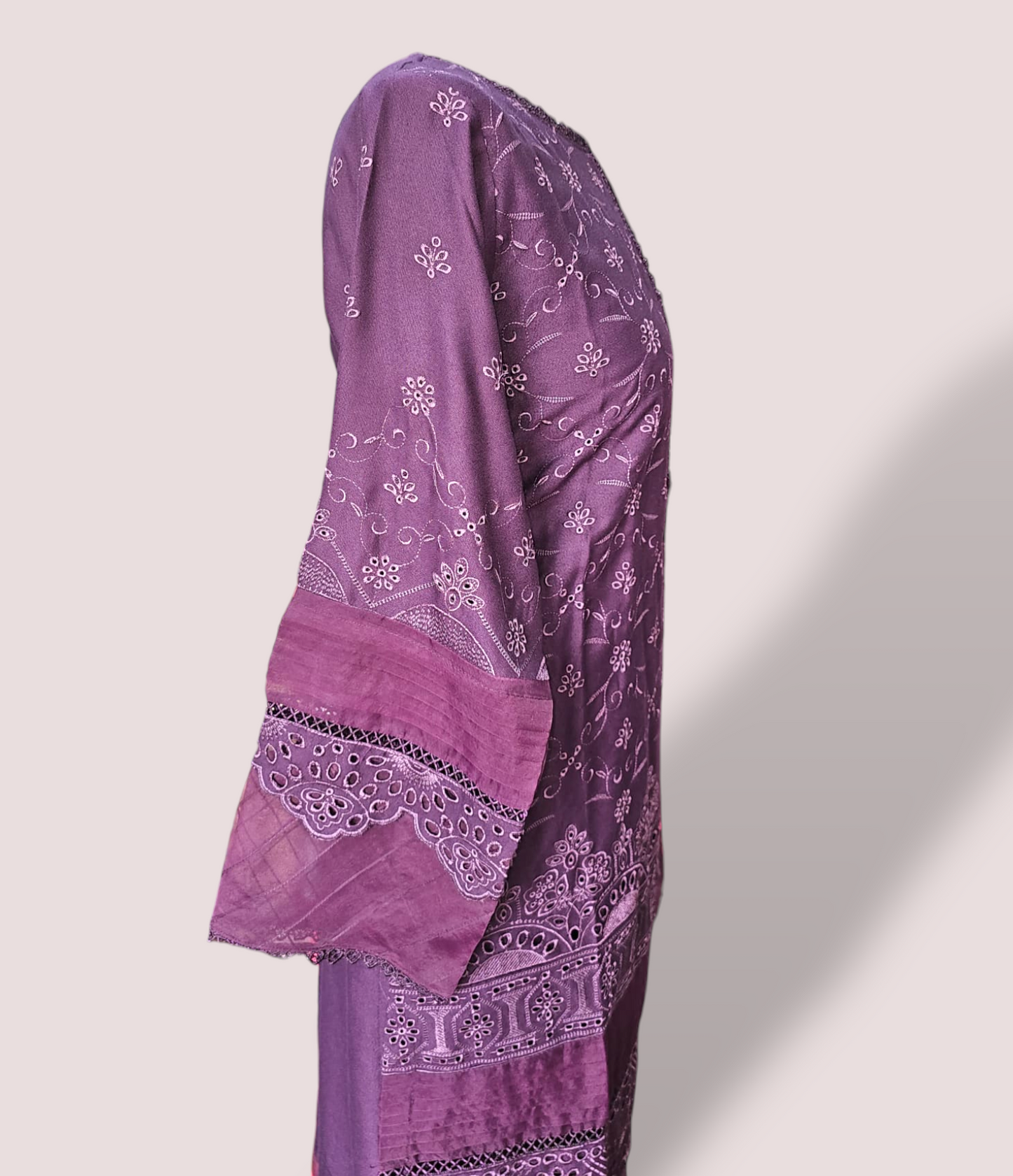 Purple Dhanak Readymade Suit