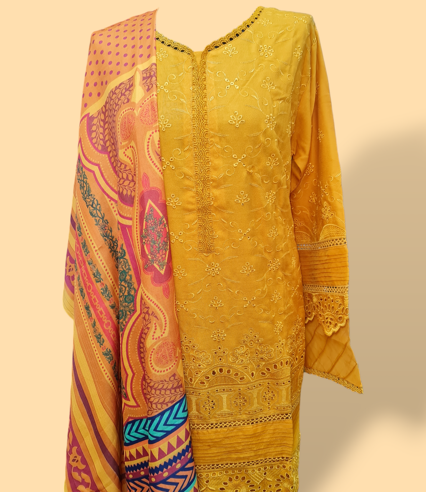 Yellow Dhanak Suit