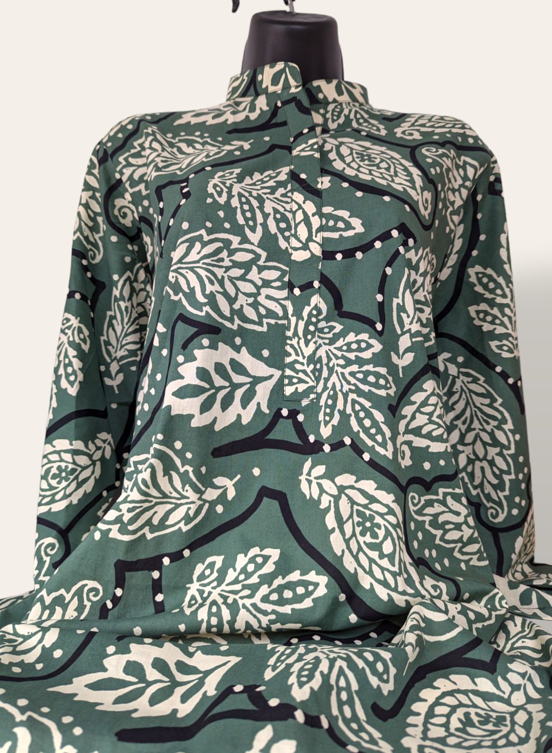 Green and beige readymade 2 piece suit
