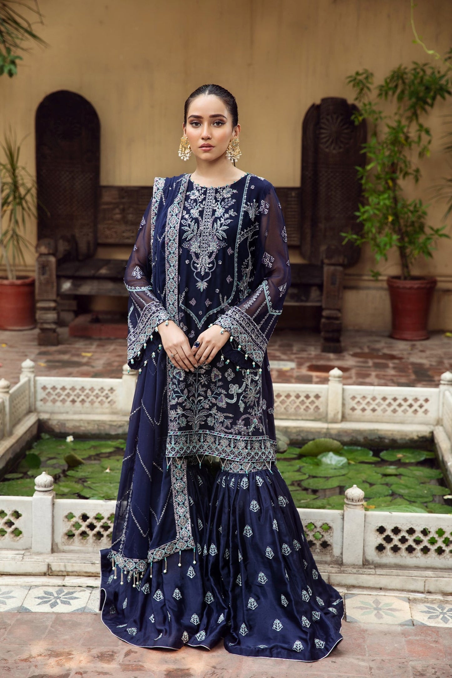 Shaahna Embroidered Three Piece Suit