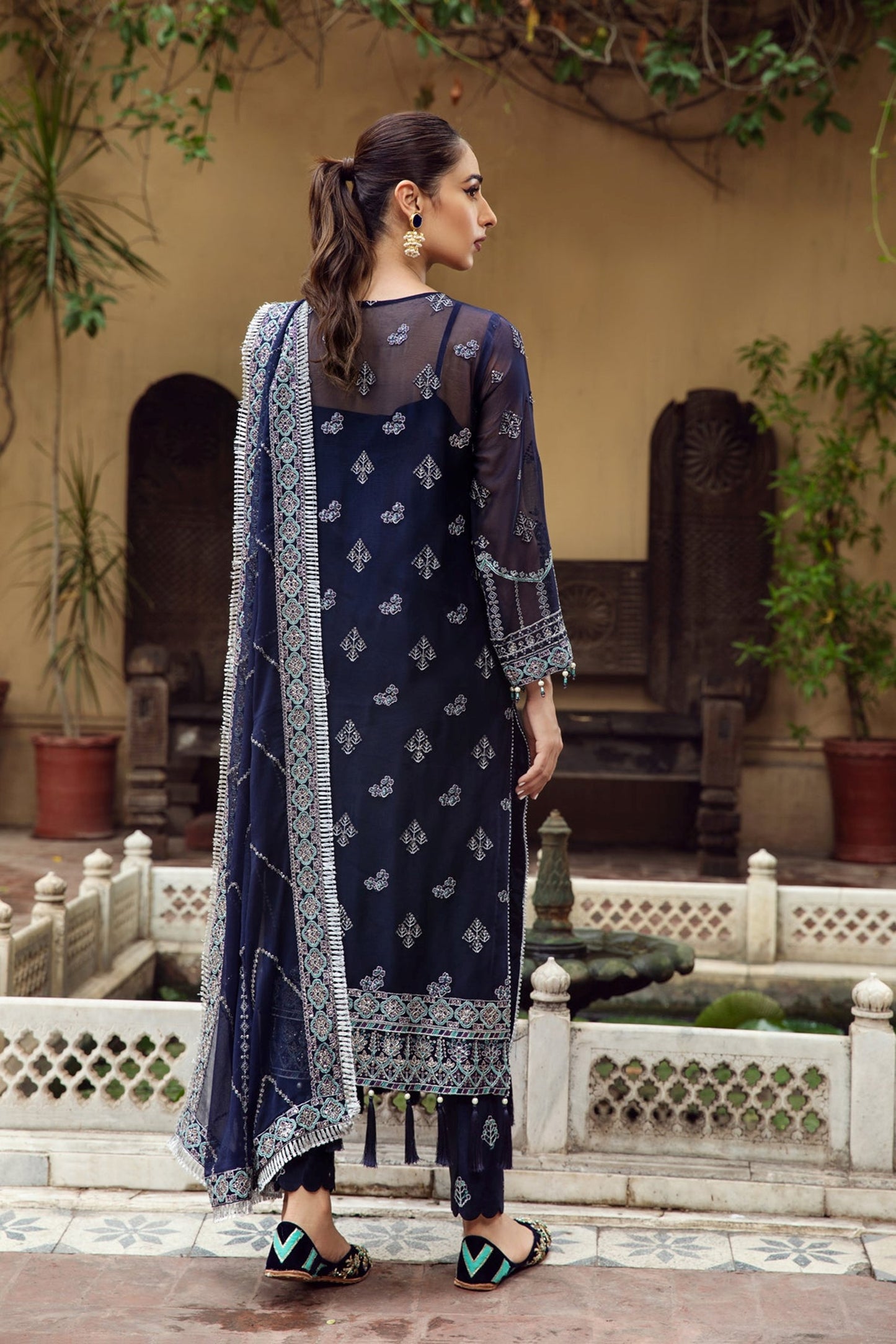 Shaahna Embroidered Three Piece Suit