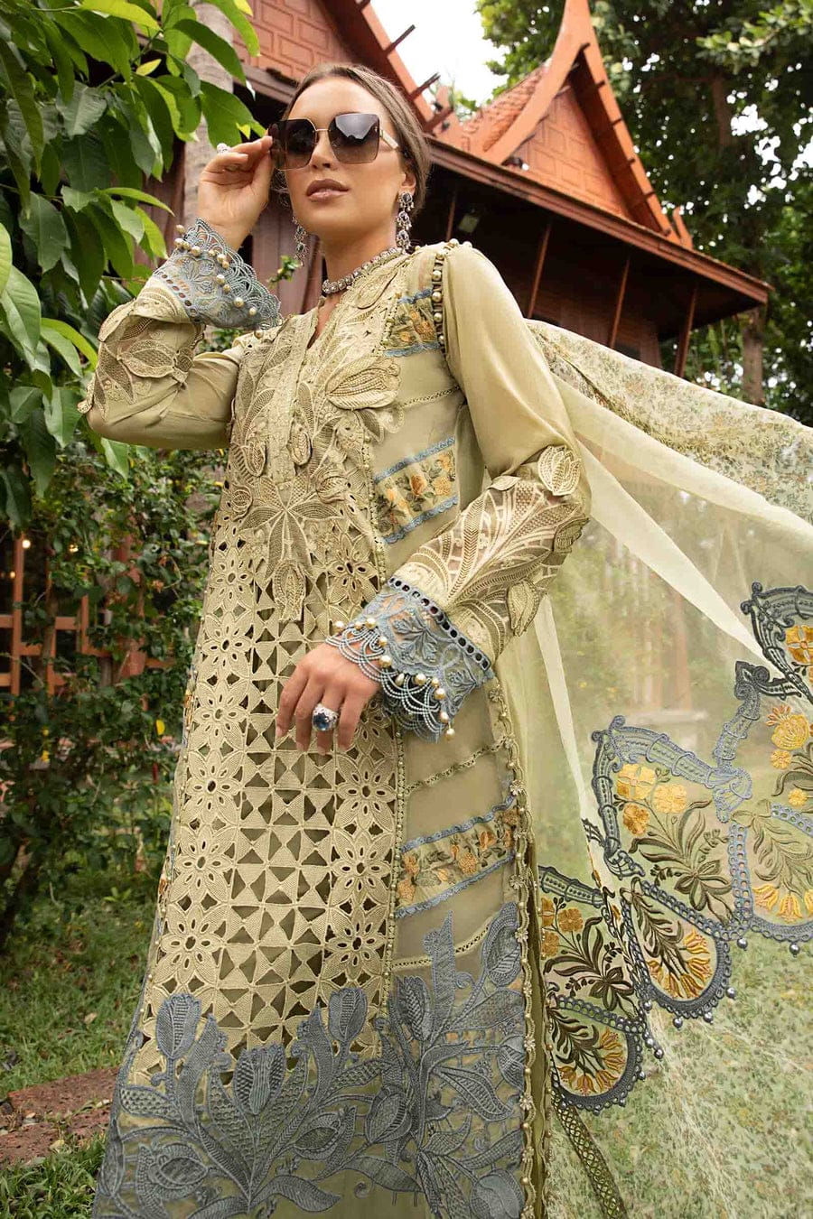 3 piece Pista Green semi-stitched Suit