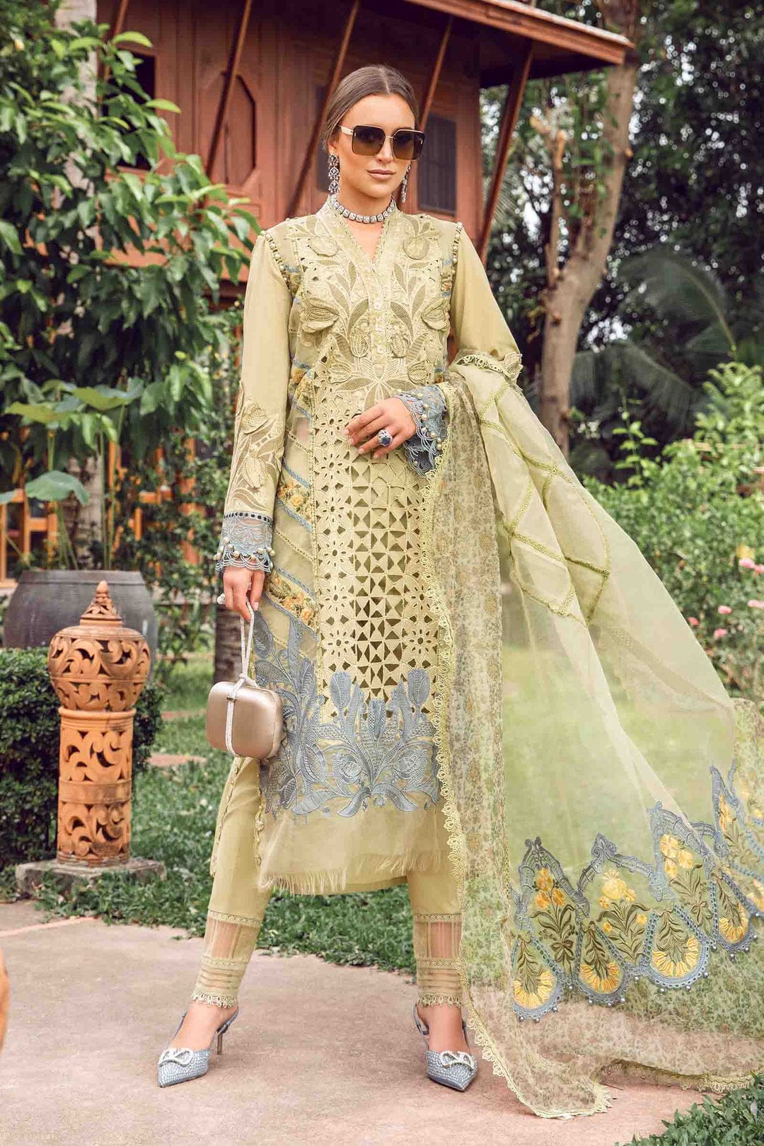 3 piece Pista Green semi-stitched Suit