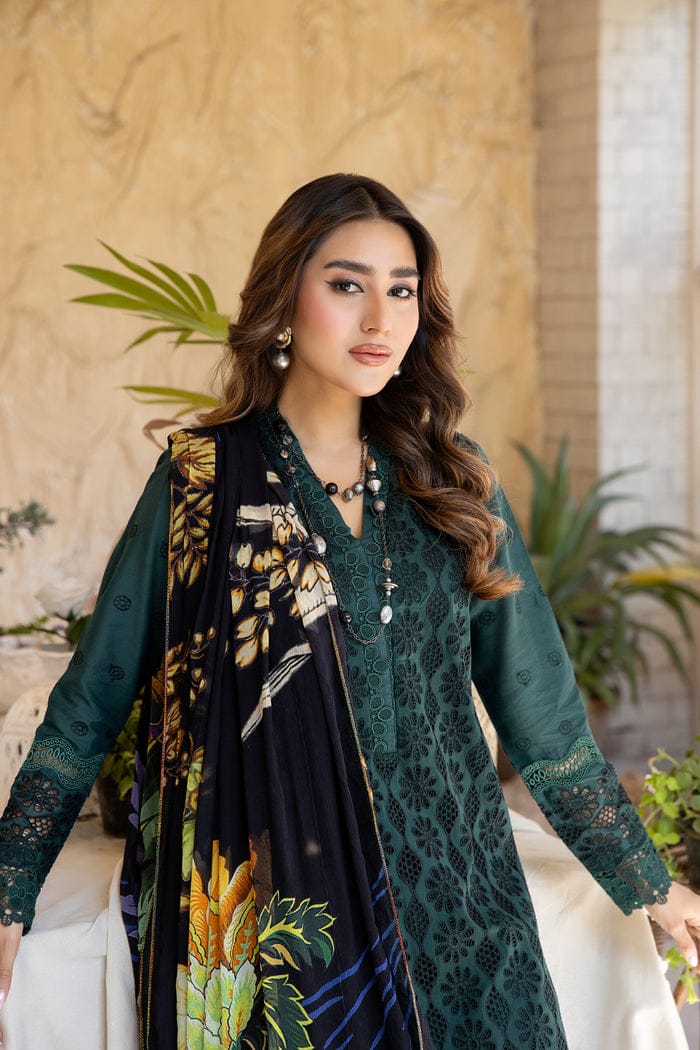 4 Pc Chikankari Lawn With Printed Chiffon Dupatta