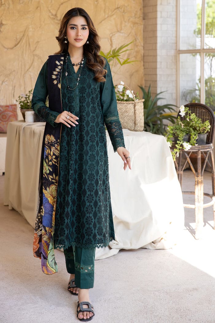4 Pc Chikankari Lawn With Printed Chiffon Dupatta
