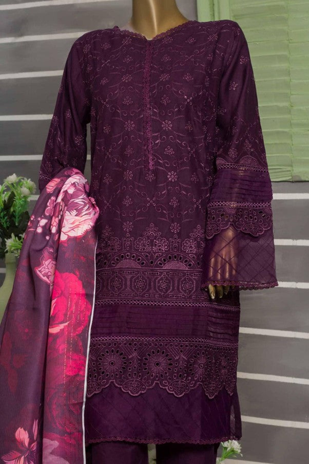 Purple Dhanak Readymade Suit