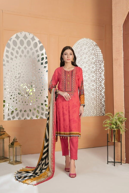 Pink Linen Readymade Suit