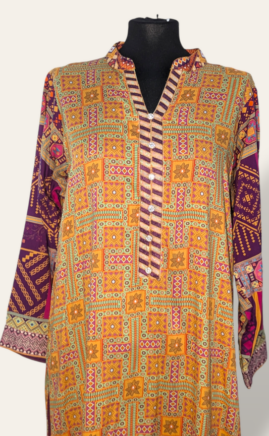 Multi coloured Printed kurti