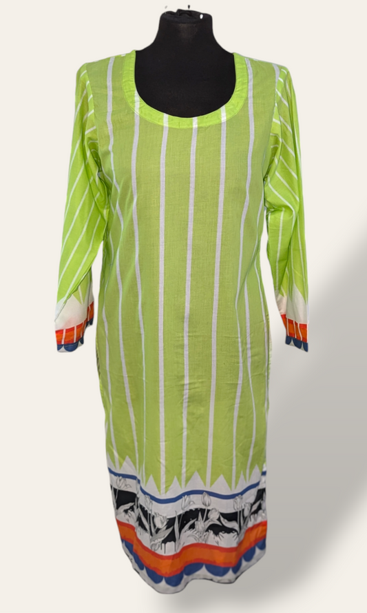 Luminous yellow Printed small kurti