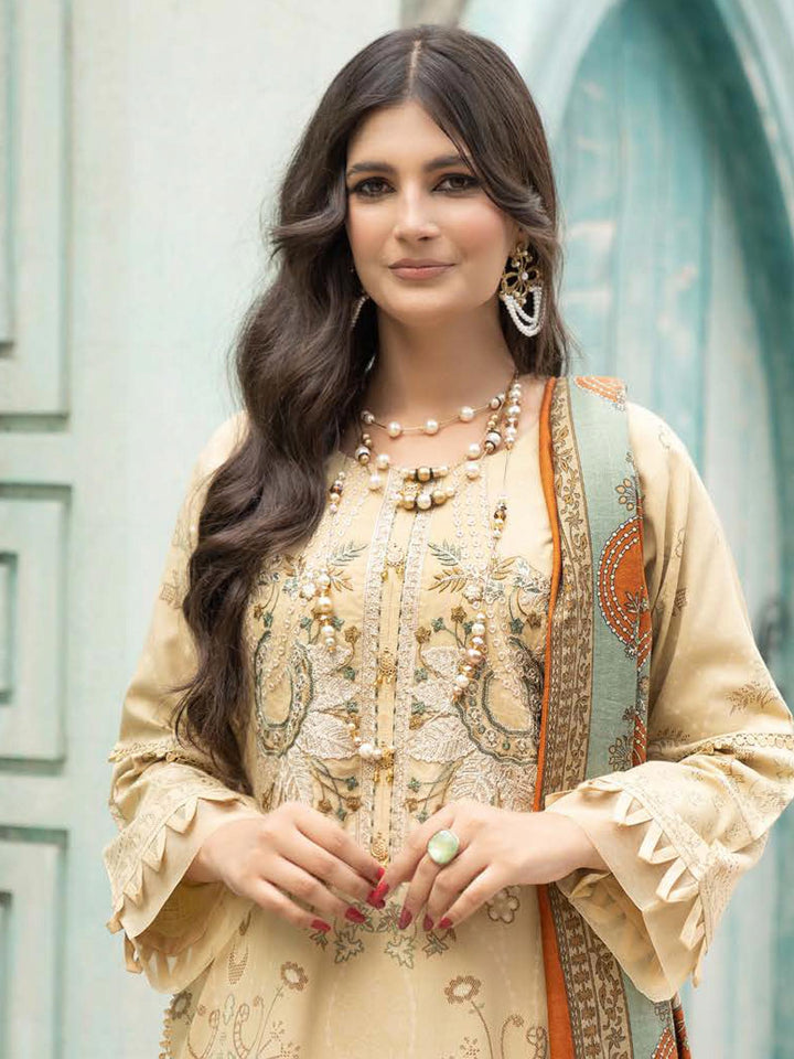 Beige Dhanak Readymade Suit