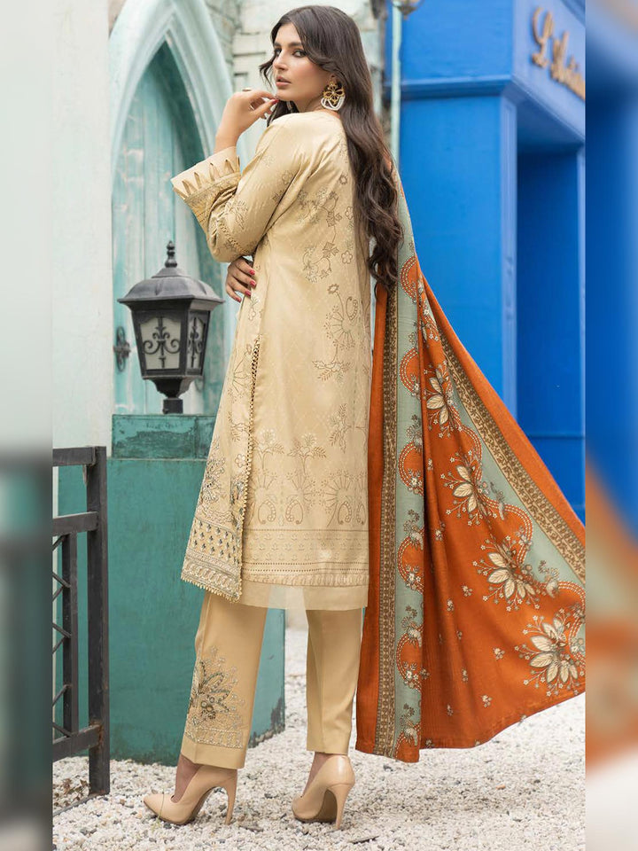 Beige Dhanak Readymade Suit