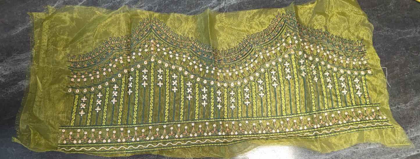 Green embroidered lawn unstitched suit