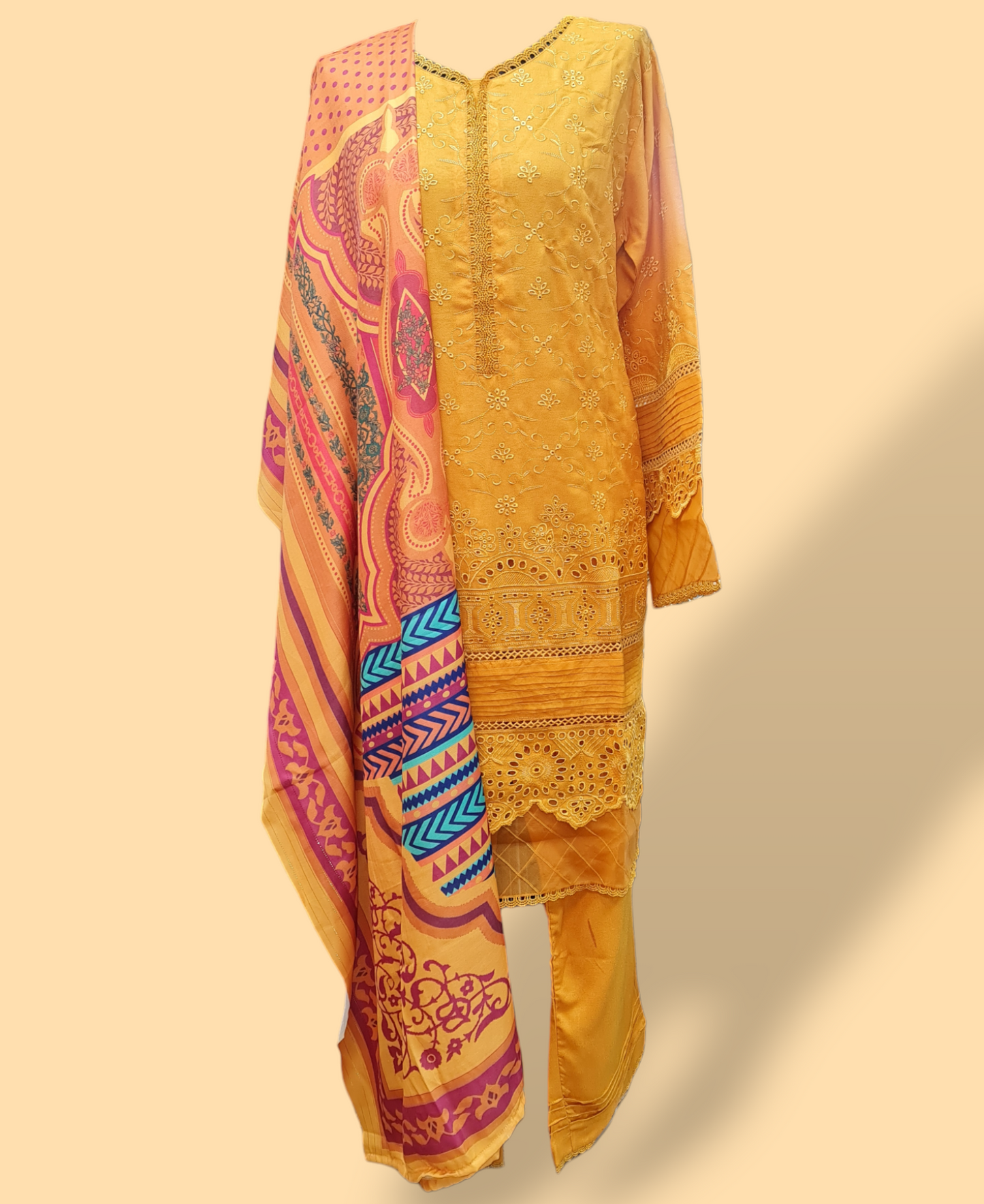 Yellow Dhanak Suit