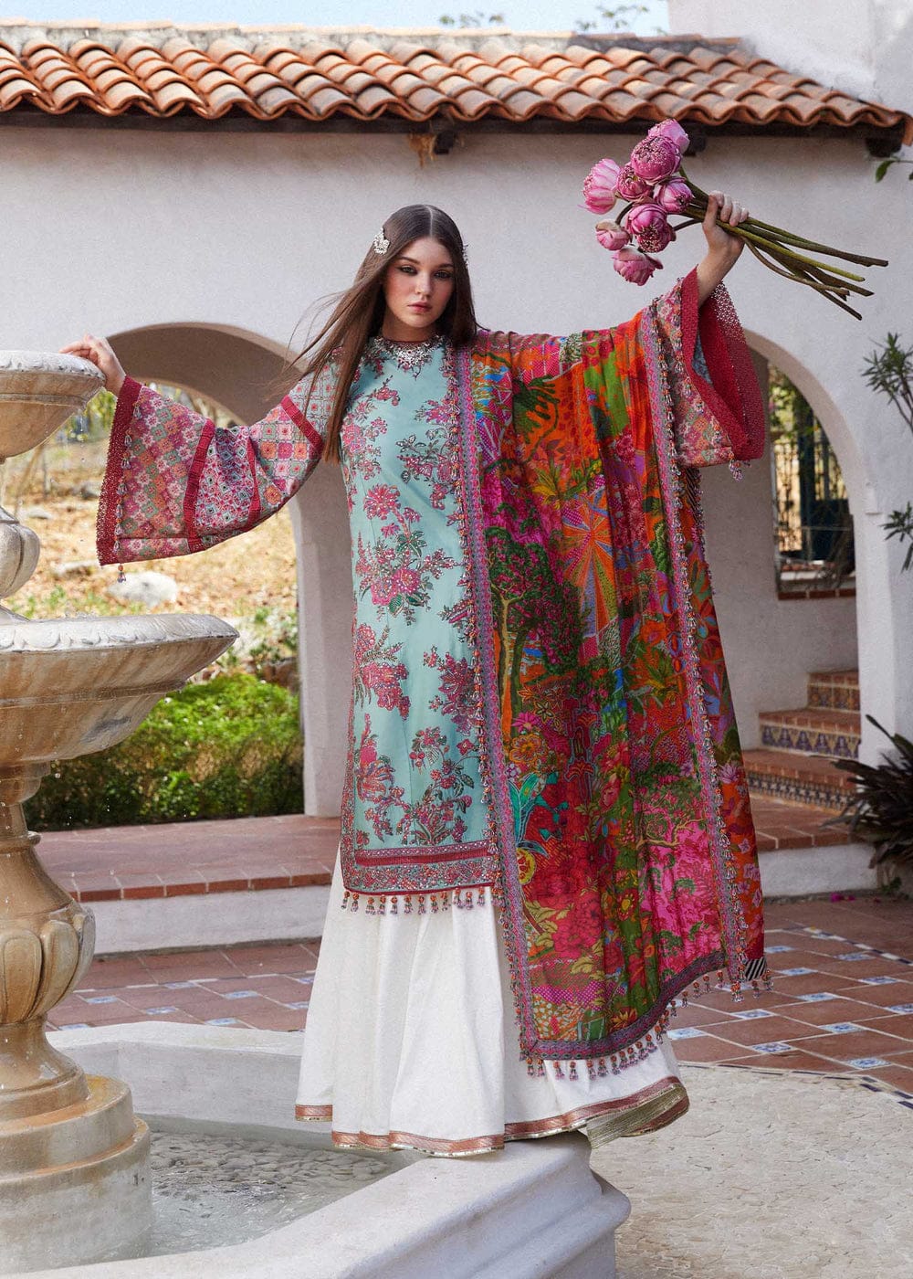 3 Piece Embroidered Lawn semi-stitched Suit