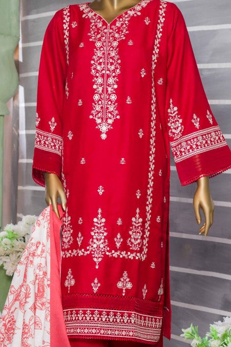 Red Dhanak Readymade Suit